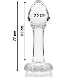 NEBULA SERIES BY IBIZA - MODEL 2 ANAL PLUG BOROSILICATE GLASS 11 X 3.5 CM CLEAR